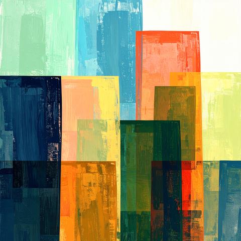 Different colored vertical bars overlapping each other.